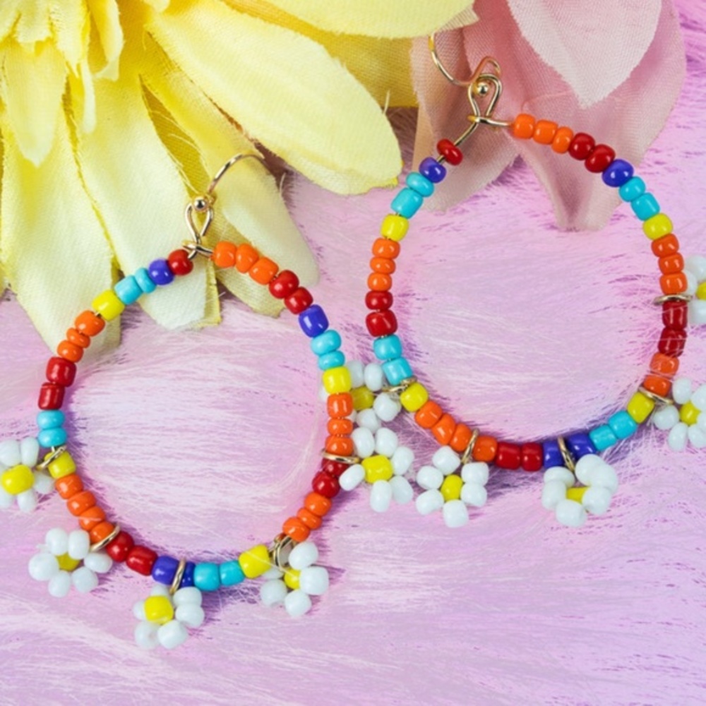 Rainbow Hoop Earrings